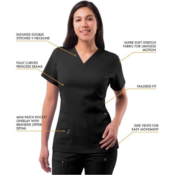 Adar Pro Breakthrough Plus Scrub Set for Women - Enhanced V-Neck Top - Picture 3 of 8